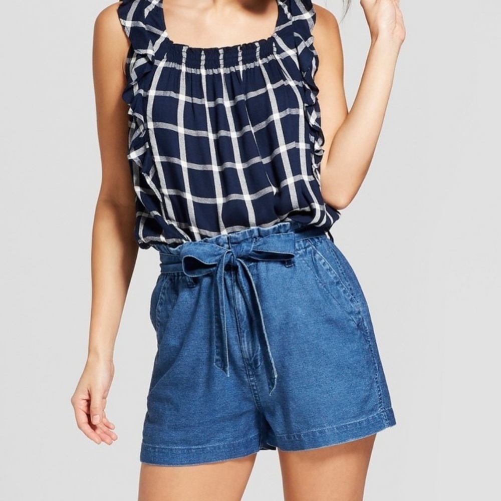 Universal thread Women's printed ruffle blouse